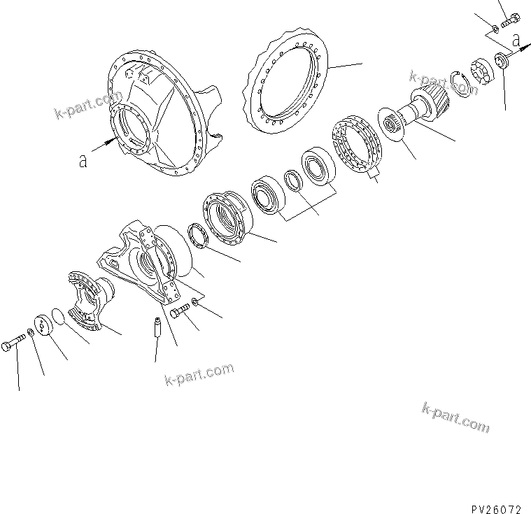 Komatsu parts book diagram for HD985-5 S/N 1021-UP: REAR DIFFERENTIAL (2/3)