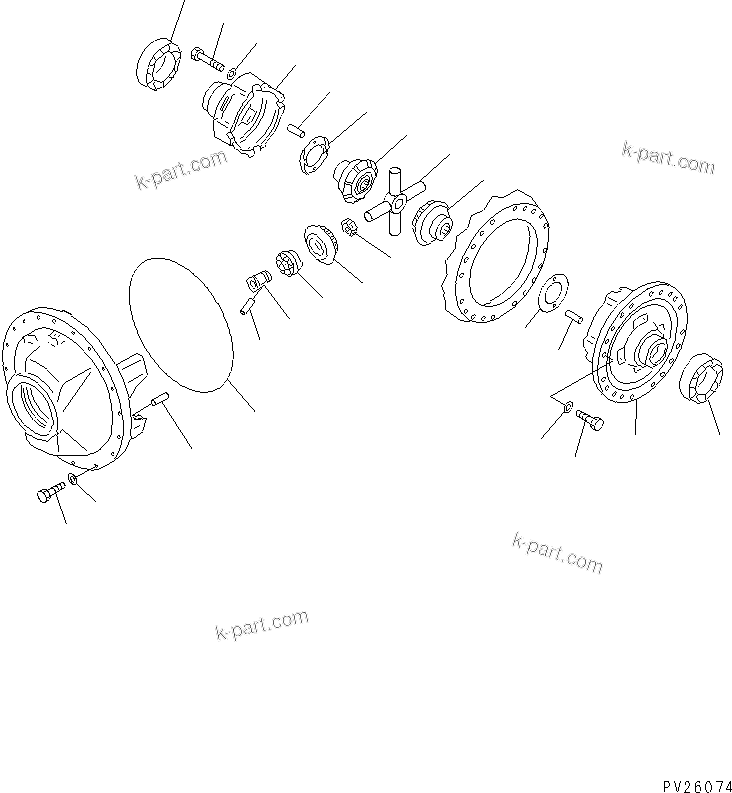 Komatsu parts book diagram for HD985-5 S/N 1021-UP: REAR DIFFERENTIAL (3/3)