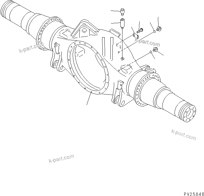 Komatsu parts book diagram for HD985-5 S/N 1021-UP: REAR AXLE HOUSING