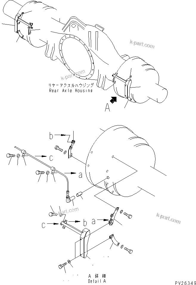 Komatsu parts book diagram for HD985-5 S/N 1021-UP: REAR BRAKE (2/2) (WITH ABS)