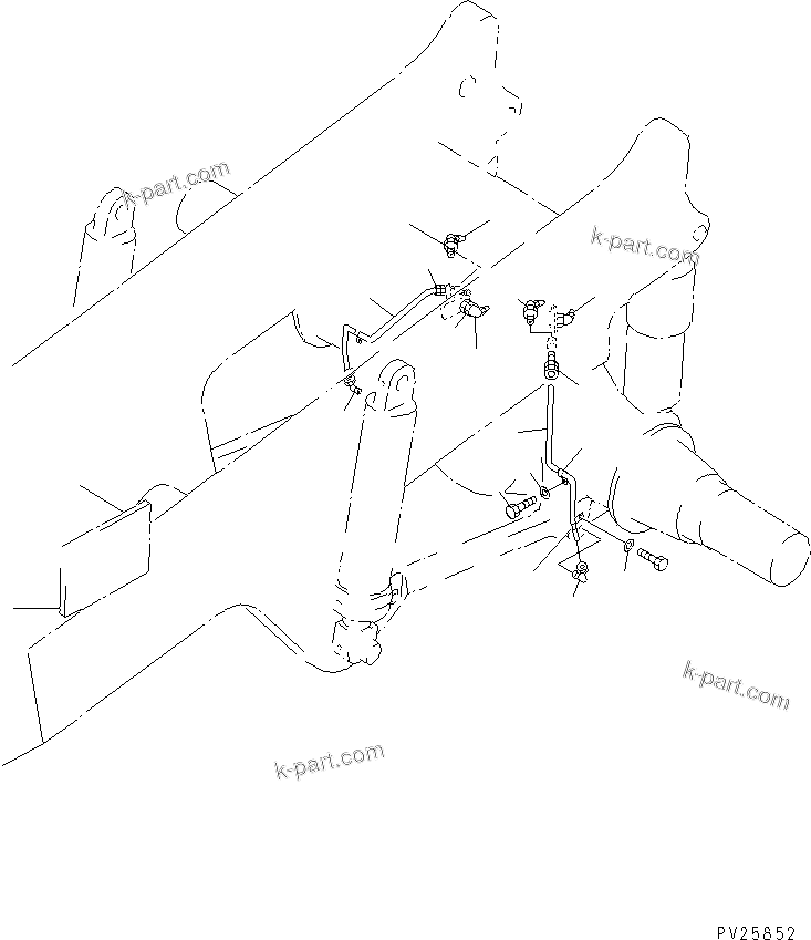Komatsu parts book diagram for HD985-5 S/N 1021-UP: REAR LUBRICATION PIPING
