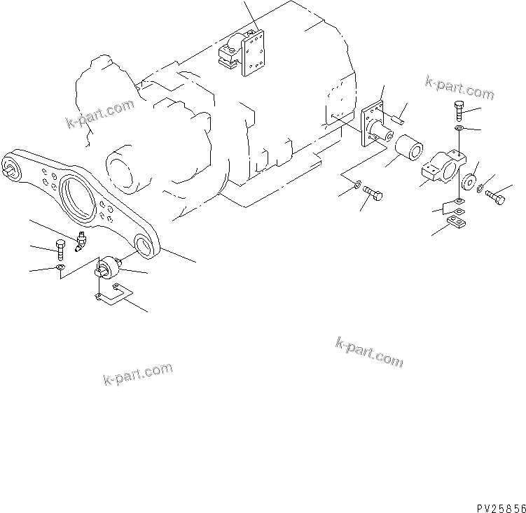 Komatsu parts book diagram for HD985-5 S/N 1021-UP: TRANSMISSION MOUNTING PARTS