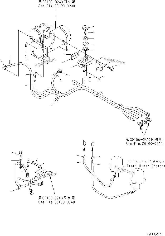 Komatsu parts book diagram for HD985-5 S/N 1021-UP: AIR TANK AND EQUIPMENT (DRY AIR TANK) (2/2)