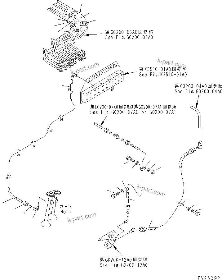 Komatsu parts book diagram for HD985-5 S/N 1021-UP: AIR PIPING (AIR PIPING) (4/4)