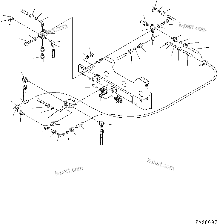 Komatsu parts book diagram for HD985-5 S/N 1021-UP: AIR TANK AND EQUIPMENT (CHECK VALVE RELATED) (1/2)