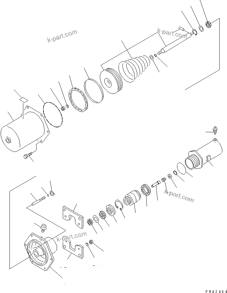 Komatsu parts book diagram for HD985-5 S/N 1021-UP: REAR BRAKE CHAMBER (INNER PARTS)