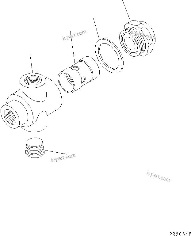 Komatsu parts book diagram for HD985-5 S/N 1021-UP: CHECK VALVE (RELAY VALVE AND PARKING VALVE)