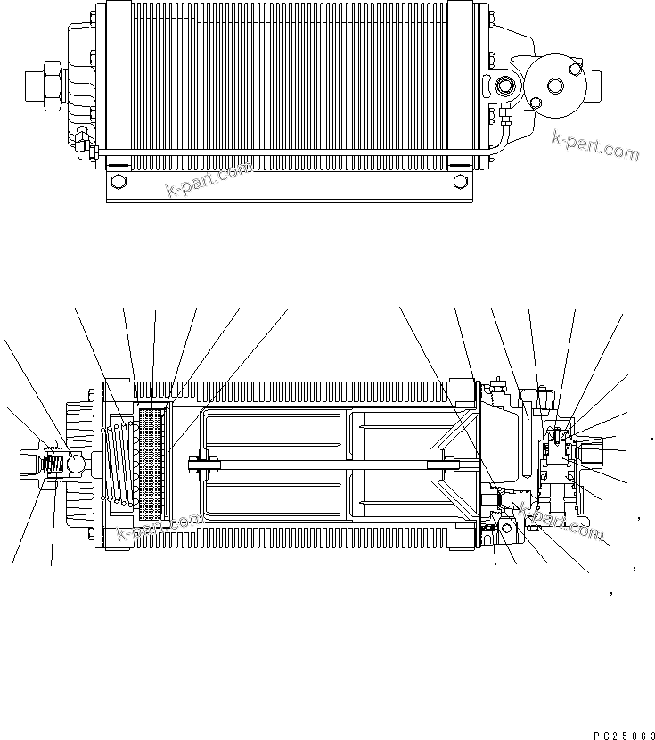 Komatsu parts book diagram for HD985-5 S/N 1021-UP: AIR DRYER (INNER PARTS)(#1021-1039)