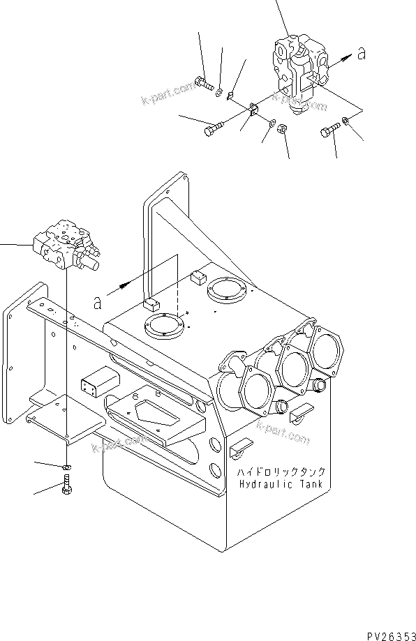 Komatsu parts book diagram for HD985-5 S/N 1021-UP: HYDRAULIC TANK AND VALVE (VALVE ASS'Y)