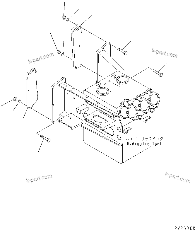 Komatsu parts book diagram for HD985-5 S/N 1021-UP: HYDRAULIC TANK AND VALVE (SUBLINE ASS'Y PARTS)