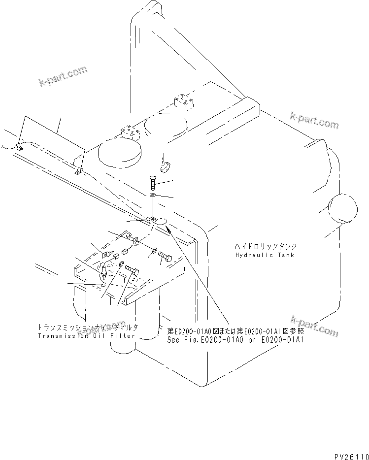 Komatsu parts book diagram for HD985-5 S/N 1021-UP: HYDRAULIC TANK SENSOR