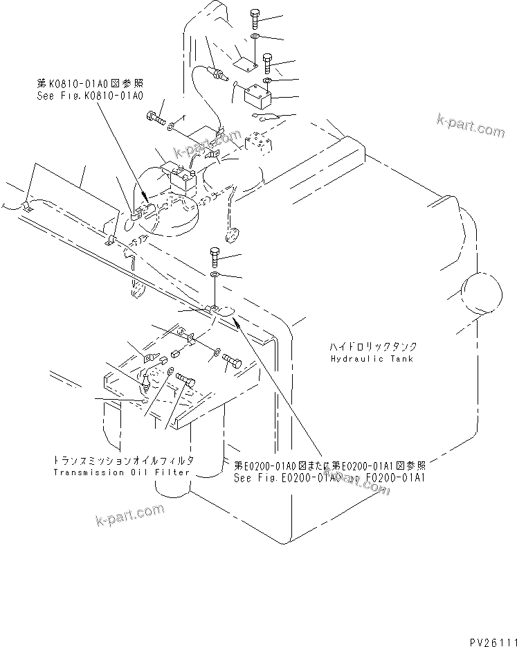 Komatsu parts book diagram for HD985-5 S/N 1021-UP: HYDRAULIC TANK SENSOR (PMC)
