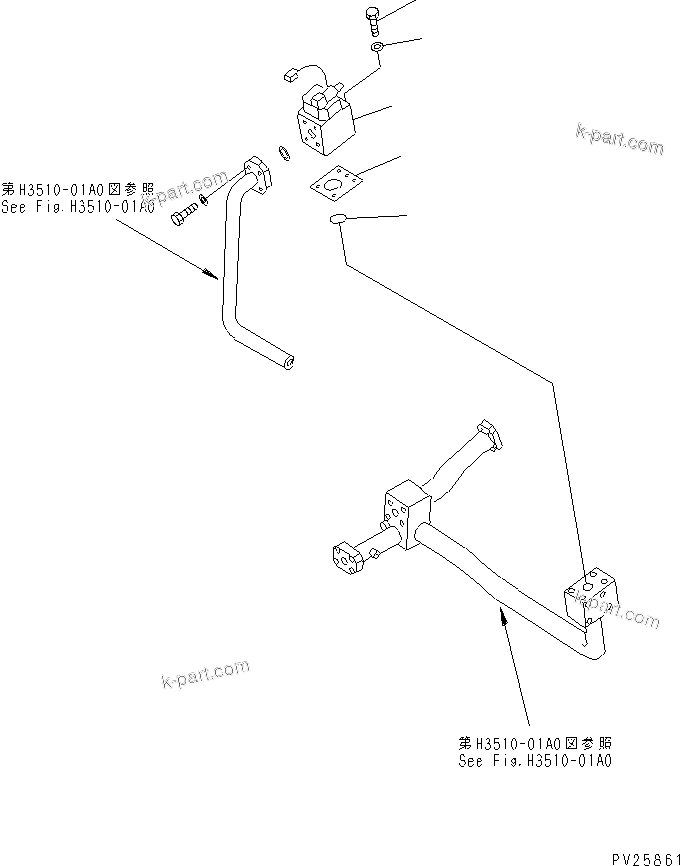Komatsu parts book diagram for HD985-5 S/N 1021-UP: BRAKE COOLING VALVE (2/2)