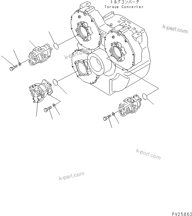 Komatsu parts book diagram for HD985-5 S/N 1021-UP: HYDRAULIC PUMP (1/2)