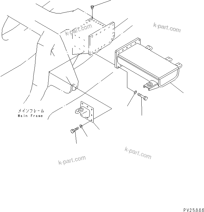 Komatsu parts book diagram for HD985-5 S/N 1021-UP: REAR SUPPORT (1/2) (ROPS LESS)