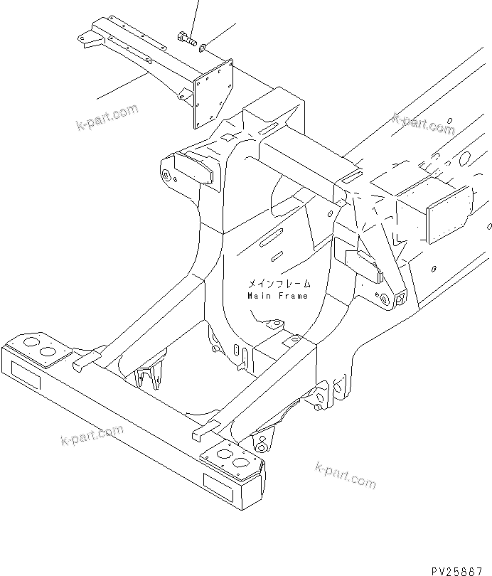 Komatsu parts book diagram for HD985-5 S/N 1021-UP: REAR SUPPORT (2/2) (WITH ROPS)