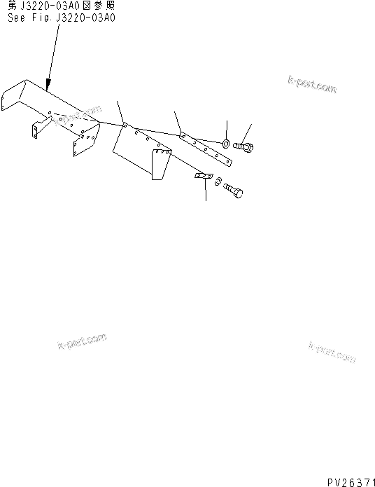 Komatsu parts book diagram for HD985-5 S/N 1021-UP: FRONT SUPPORT (SUPPORT L.H.) (INCLINED LADDER)