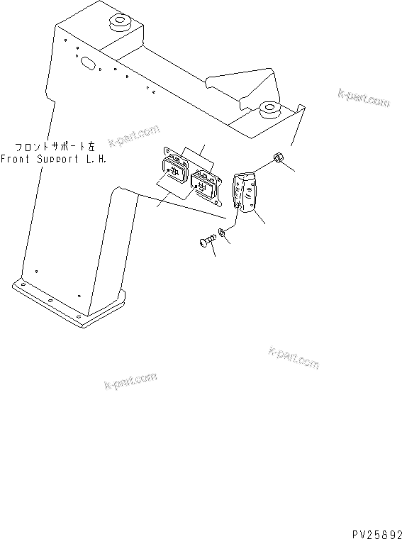 Komatsu parts book diagram for HD985-5 S/N 1021-UP: FRONT SUPPORT (LAMP L.H.)
