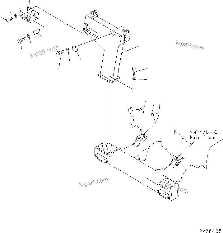 Komatsu parts book diagram for HD985-5 S/N 1021-UP: FRONT SUPPORT (8/11) (SUPPORT R.H.) (FOG LAMP)