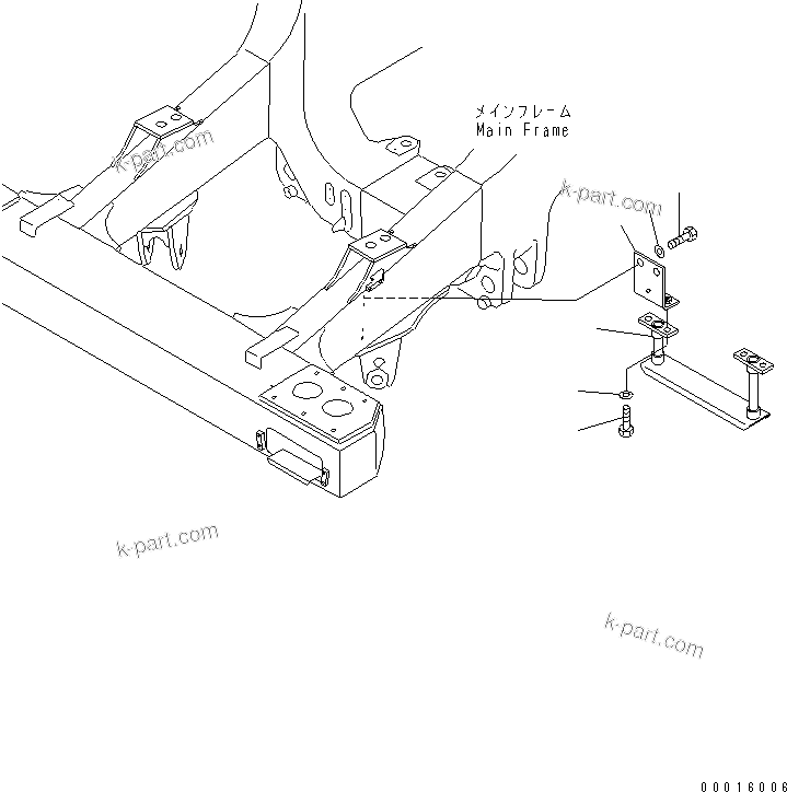 Komatsu parts book diagram for HD985-5 S/N 1021-UP: FRONT SUPPORT (STEP R.H.)