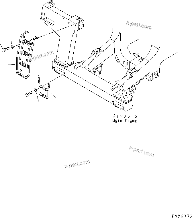 Komatsu parts book diagram for HD985-5 S/N 1021-UP: FRONT SUPPORT (SUPPORT R.H. STEP)