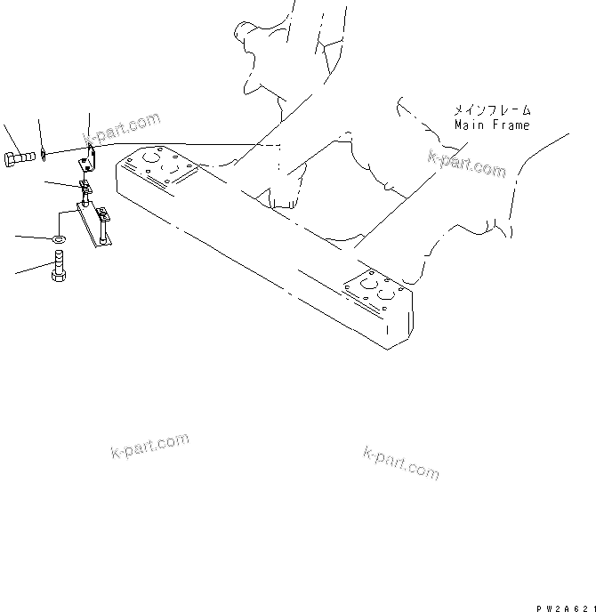 Komatsu parts book diagram for HD985-5 S/N 1021-UP: FRONT SUPPORT (STEP R.H.)
