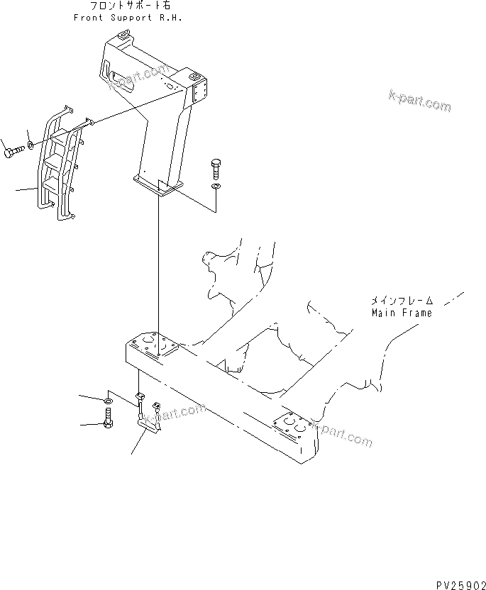 Komatsu parts book diagram for HD985-5 S/N 1021-UP: ADD LADDER