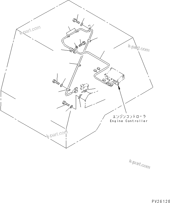 Komatsu parts book diagram for HD985-5 S/N 1021-UP: ACCELERATOR PEDAL AND LINKAGE (ELECTRICAL GOVERNOR) (1/2)