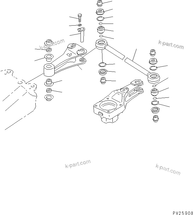 Komatsu parts book diagram for HD985-5 S/N 1021-UP: STEERING LINK (1/3)