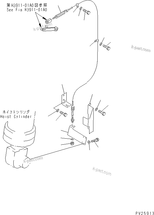 Komatsu parts book diagram for HD985-5 S/N 1021-UP: DUMP CONTROL (2/2)