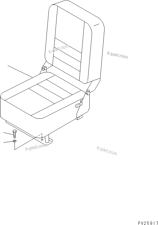 Komatsu parts book diagram for HD985-5 S/N 1021-UP: AUXILIALY SEAT (DELUXE TYPE)