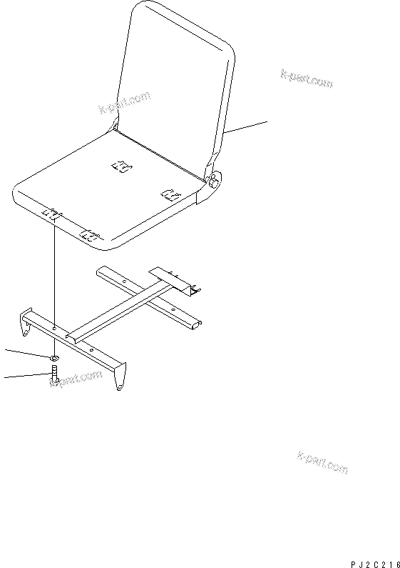 Komatsu parts book diagram for HD985-5 S/N 1021-UP: AUXILIALY SEAT (FOR AUTO RETARDER) (SEAT)(#1055-)