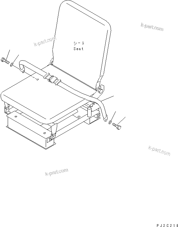 Komatsu parts book diagram for HD985-5 S/N 1021-UP: AUXILIALY SEAT SEAT BELT