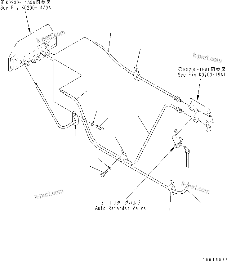 Komatsu parts book diagram for HD985-5 S/N 1021-UP: OPERATOR'S CAB (AIR PIPING) (3/3)(#1055-)