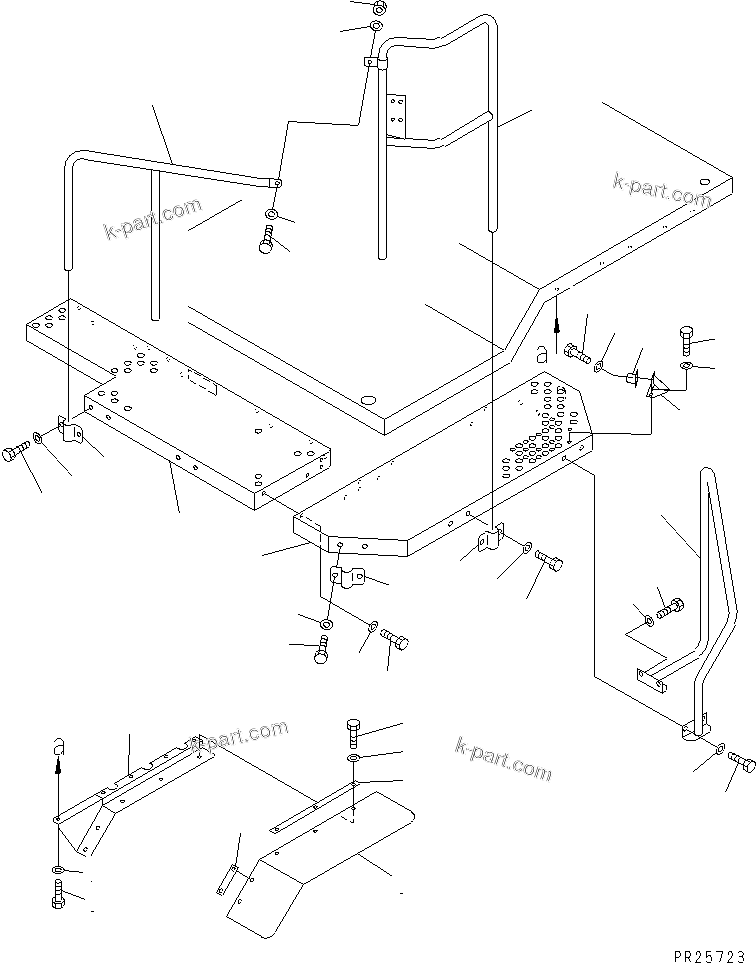Komatsu parts book diagram for HD985-5 S/N 1021-UP: FLOOR (2/4)