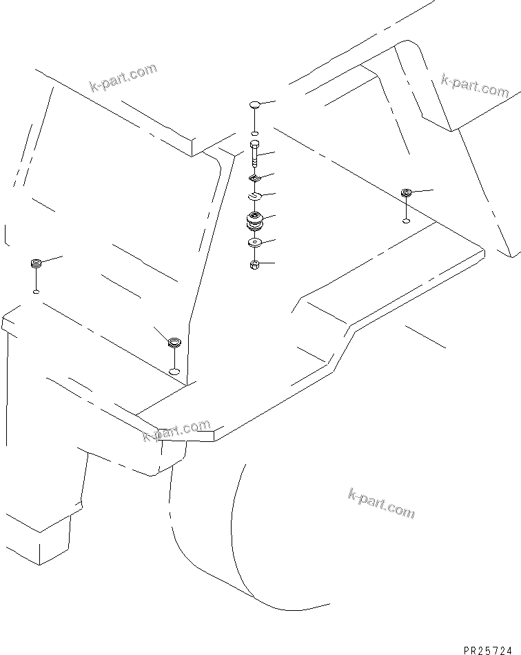 Komatsu parts book diagram for HD985-5 S/N 1021-UP: FLOOR (3/4)