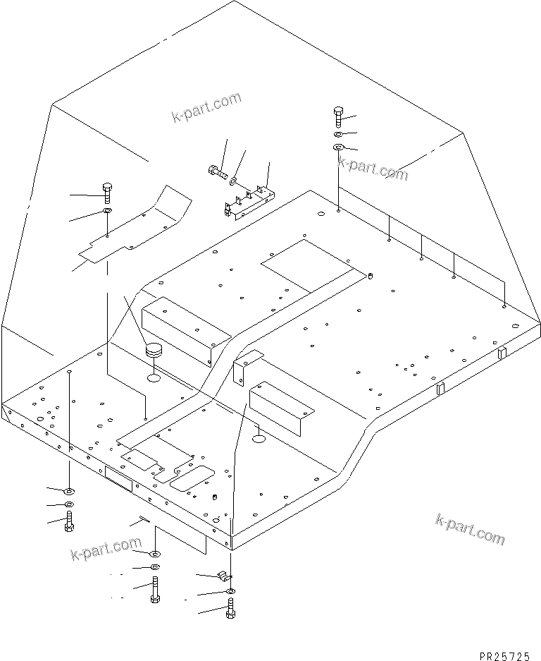 Komatsu parts book diagram for HD985-5 S/N 1021-UP: FLOOR (4/4)