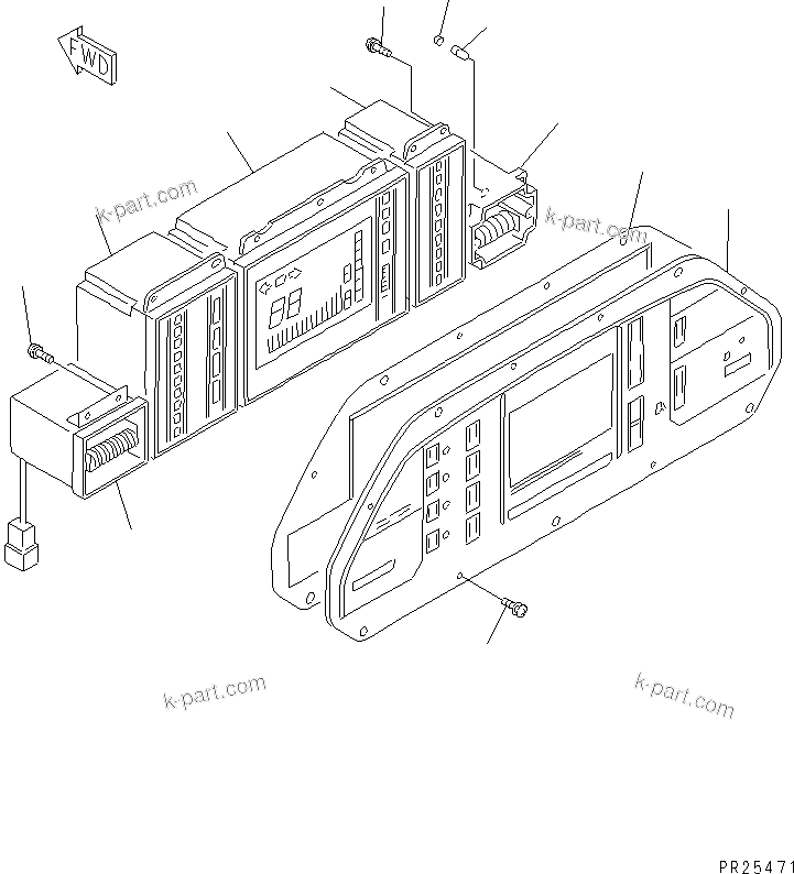 Komatsu parts book diagram for HD985-5 S/N 1021-UP: MONITOR PANEL (EXCEPT JAPAN) (MP/H)