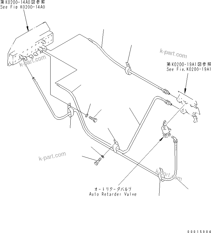 Komatsu parts book diagram for HD985-5 S/N 1021-UP: AIR PIPING (5/5)