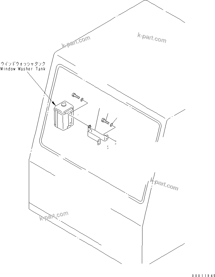 Komatsu parts book diagram for HD985-5 S/N 1021-UP: FLOOR (WINDOW WASHER)
