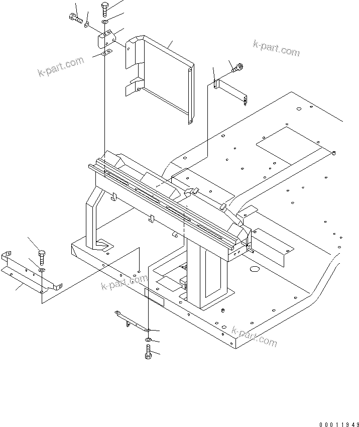 Komatsu parts book diagram for HD985-5 S/N 1021-UP: FLOOR(AIR CONDITIONER)(COVER)(WITHOUT AIR CONDITIONER AND HEATER)