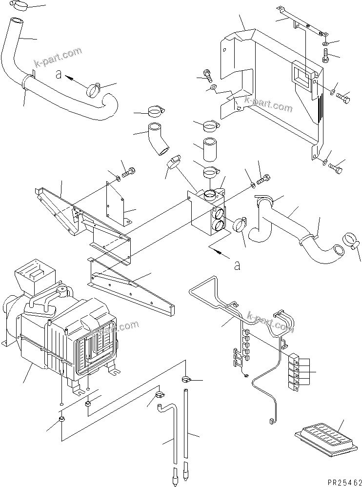 Komatsu parts book diagram for HD985-5 S/N 1021-UP: FLOOR (AIR CONDITIONER) (CAB INTERIOR BRACKET) (2/2)