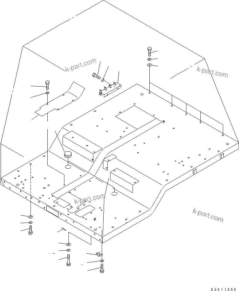 Komatsu parts book diagram for HD985-5 S/N 1021-UP: FLOOR (FLOOR) (3/3)