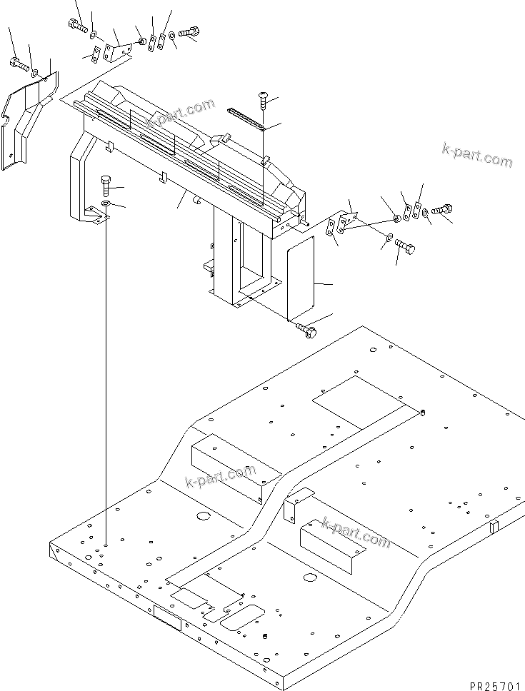Komatsu parts book diagram for HD985-5 S/N 1021-UP: FLOOR (DASHBOARD) (WITH PAYLOAD METER) (1/2)
