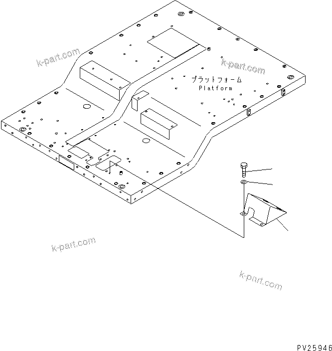 Komatsu parts book diagram for HD985-5 S/N 1021-UP: FLOOR (TOE BOARD) (L.H.)
