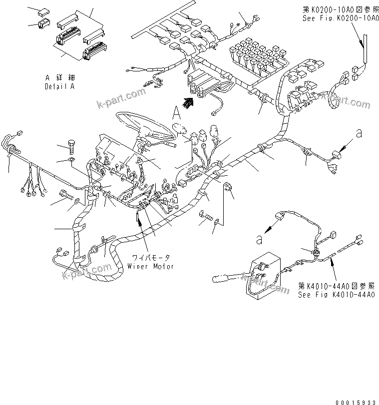 Komatsu parts book diagram for HD985-5 S/N 1021-UP: FLOOR (PANEL WIRING) (ELECTRICAL GOVERNOR) (1/3)