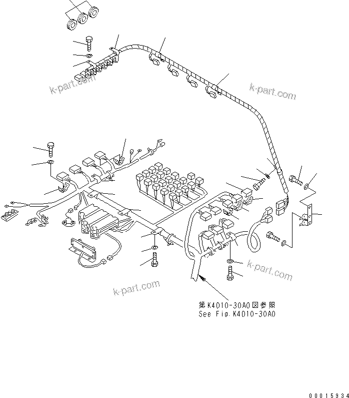 Komatsu parts book diagram for HD985-5 S/N 1021-UP: FLOOR (PANEL WIRING) (ELECTRICAL GOVERNOR) (2/3)