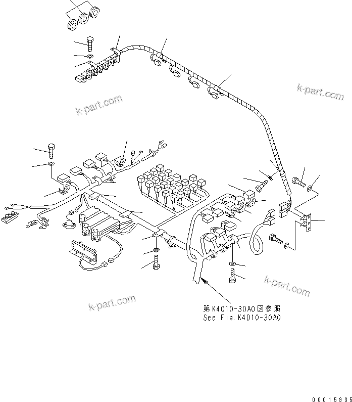Komatsu parts book diagram for HD985-5 S/N 1021-UP: FLOOR (PANEL WIRING) (ELECTRICAL GOVERNOR) (2/3)