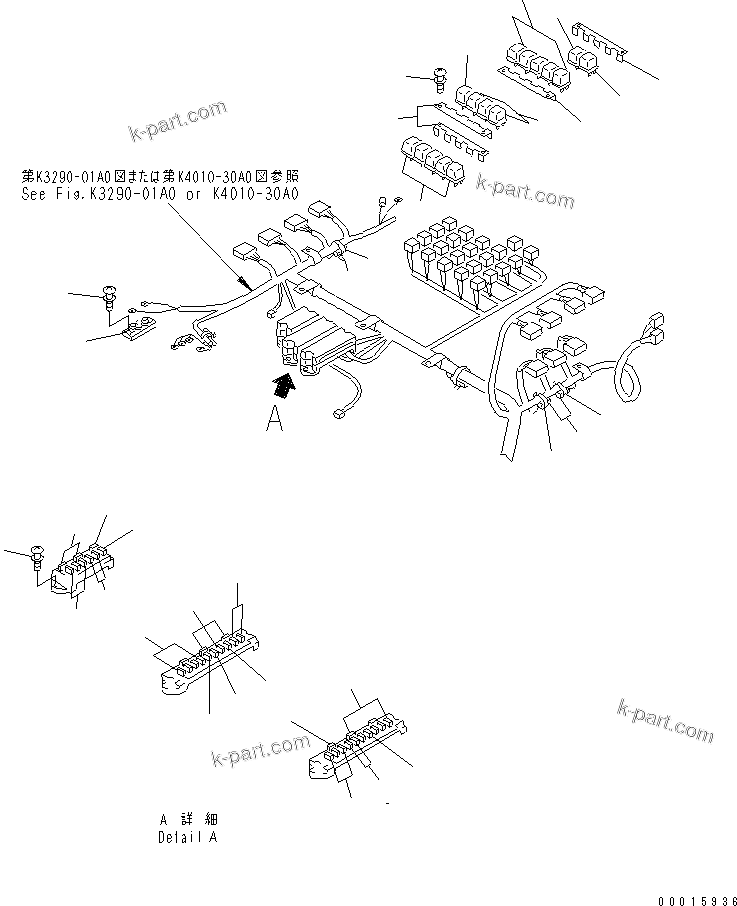 Komatsu parts book diagram for HD985-5 S/N 1021-UP: FLOOR (PANEL WIRING) (ELECTRICAL GOVERNOR)