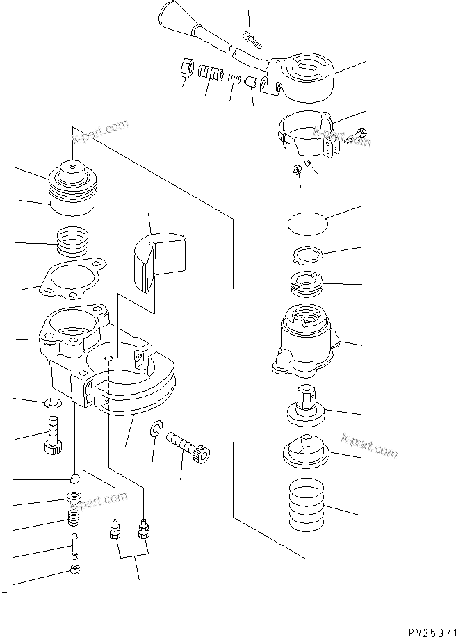 Komatsu parts book diagram for HD985-5 S/N 1021-UP: FLOOR (STEERING COLUMN) (RETARDER VALVE)